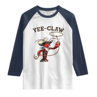 Yee Claw Raglan Shirt Funny Crawfish Cajun Seafood Festival
