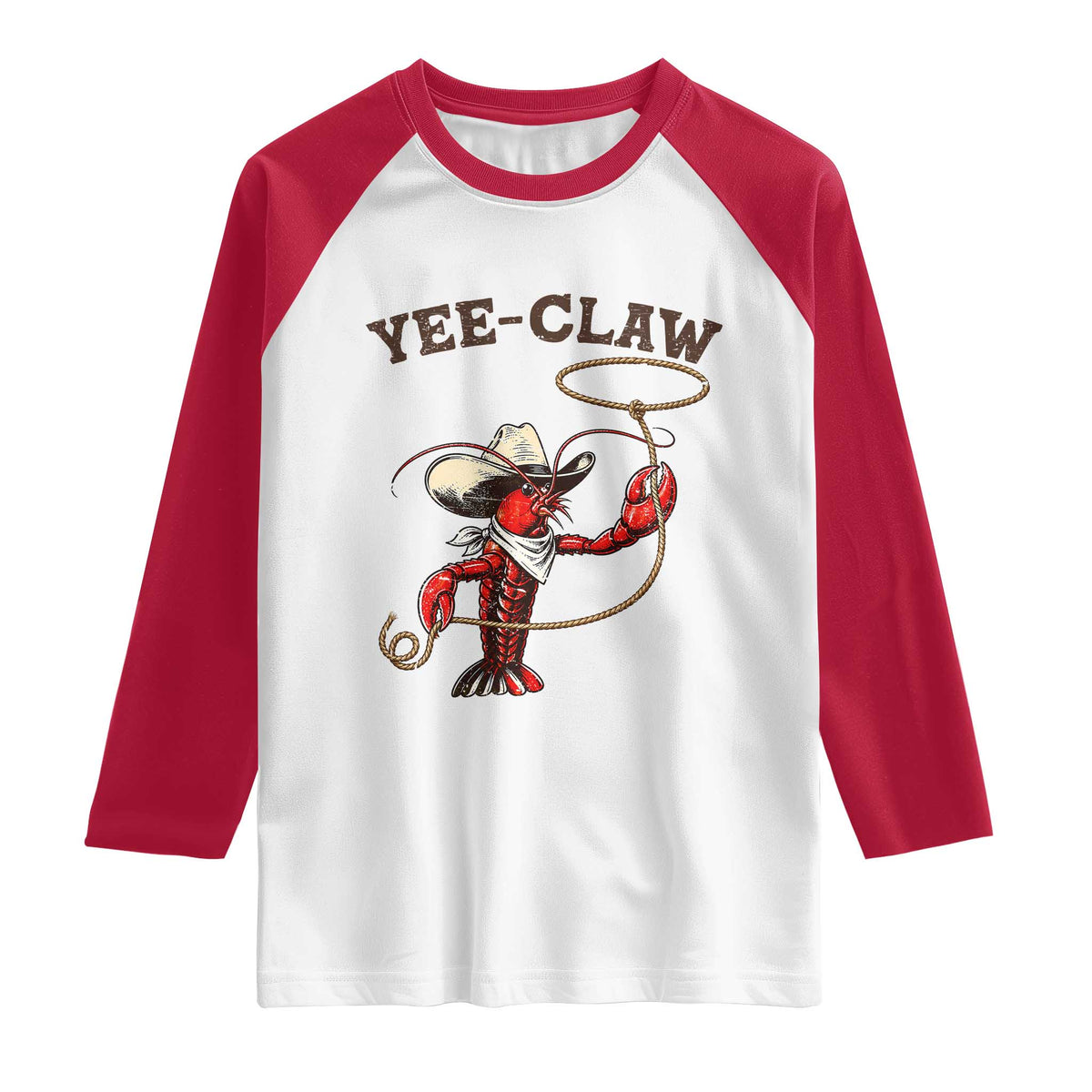 Yee Claw Raglan Shirt Funny Crawfish Cajun Seafood Festival