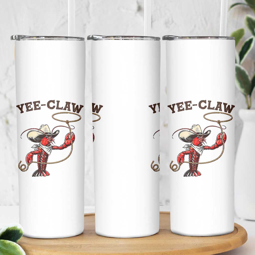 Yee Claw Skinny Tumbler Funny Crawfish Cajun Seafood Festival