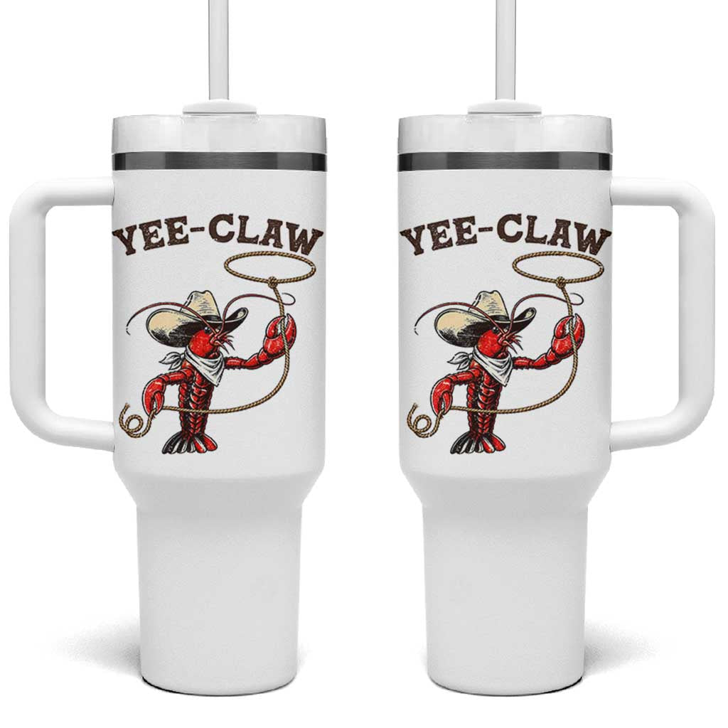 Yee Claw Tumbler With Handle Funny Crawfish Cajun Seafood Festival