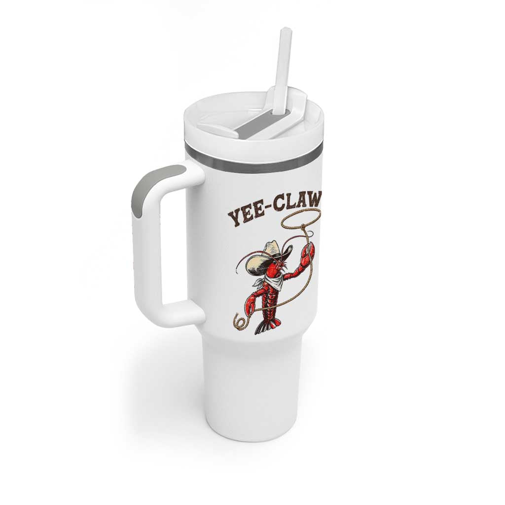 Yee Claw Tumbler With Handle Funny Crawfish Cajun Seafood Festival