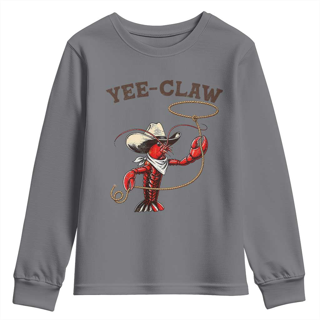 Yee Claw Youth Sweatshirt Funny Crawfish Cajun Seafood Festival