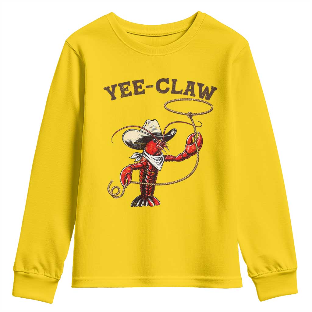 Yee Claw Youth Sweatshirt Funny Crawfish Cajun Seafood Festival
