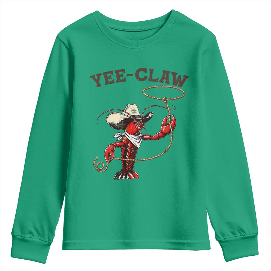 Yee Claw Youth Sweatshirt Funny Crawfish Cajun Seafood Festival