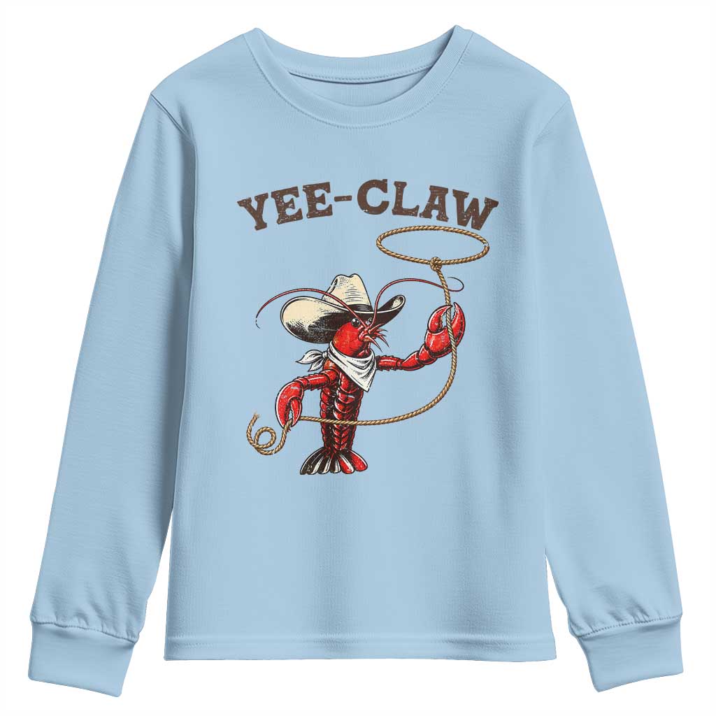 Yee Claw Youth Sweatshirt Funny Crawfish Cajun Seafood Festival