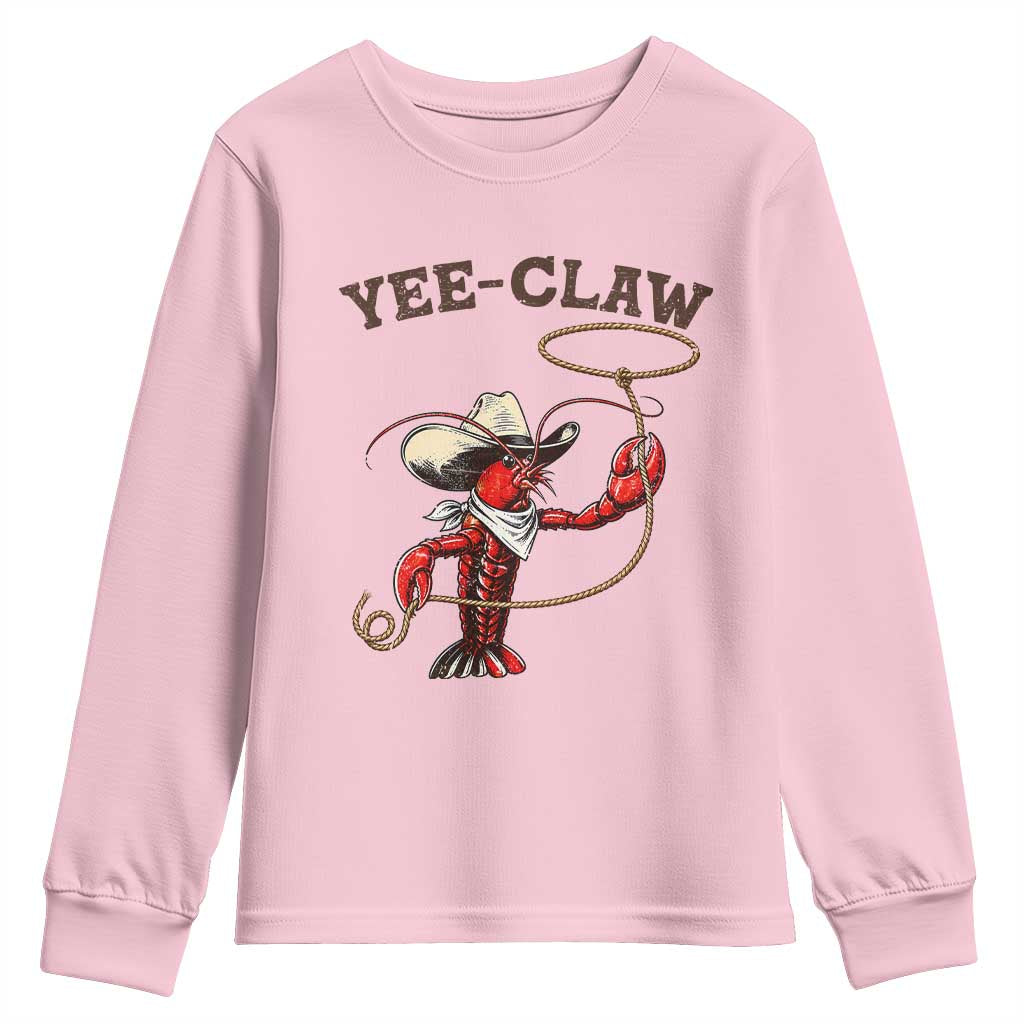 Yee Claw Youth Sweatshirt Funny Crawfish Cajun Seafood Festival