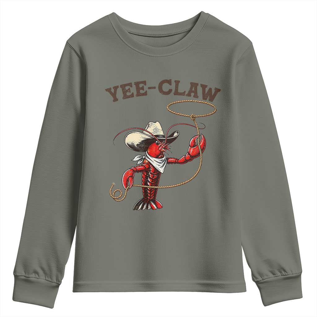 Yee Claw Youth Sweatshirt Funny Crawfish Cajun Seafood Festival