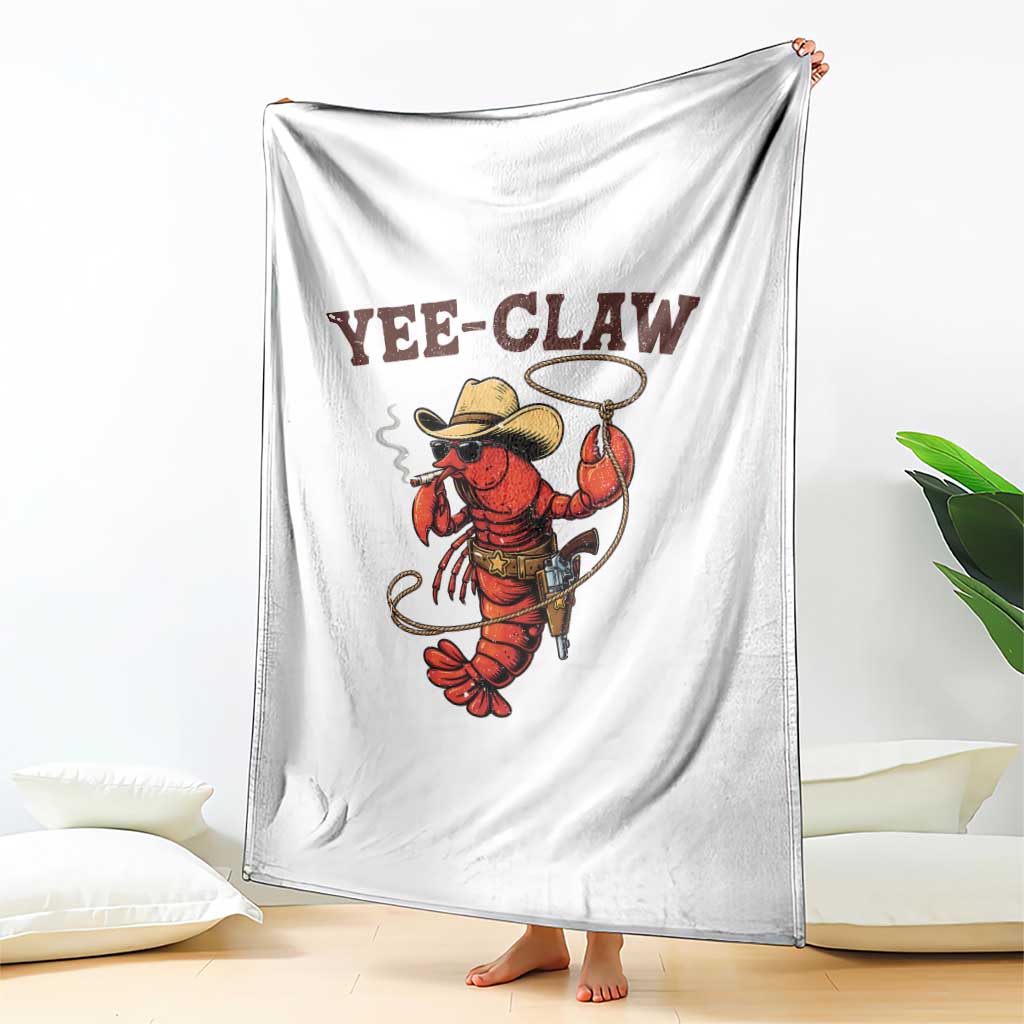 Yee Claw Southern Crawfish Throw Blanket Funny Seafood Party Graphic