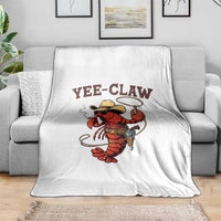 Yee Claw Southern Crawfish Throw Blanket Funny Seafood Party Graphic
