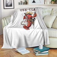 Yee Claw Southern Crawfish Throw Blanket Funny Seafood Party Graphic