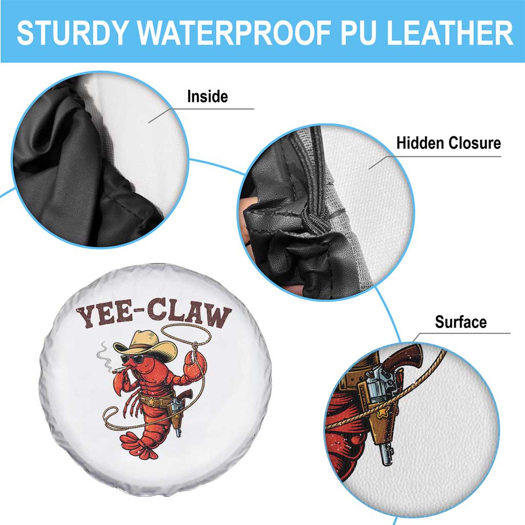 Yee Claw Southern Crawfish Spare Tire Cover Funny Seafood Party Graphic