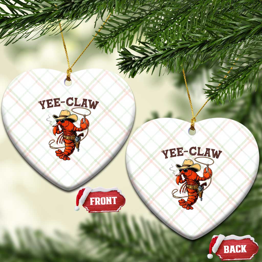 Yee Claw Southern Crawfish Ceramic Ornament Funny Seafood Party Graphic