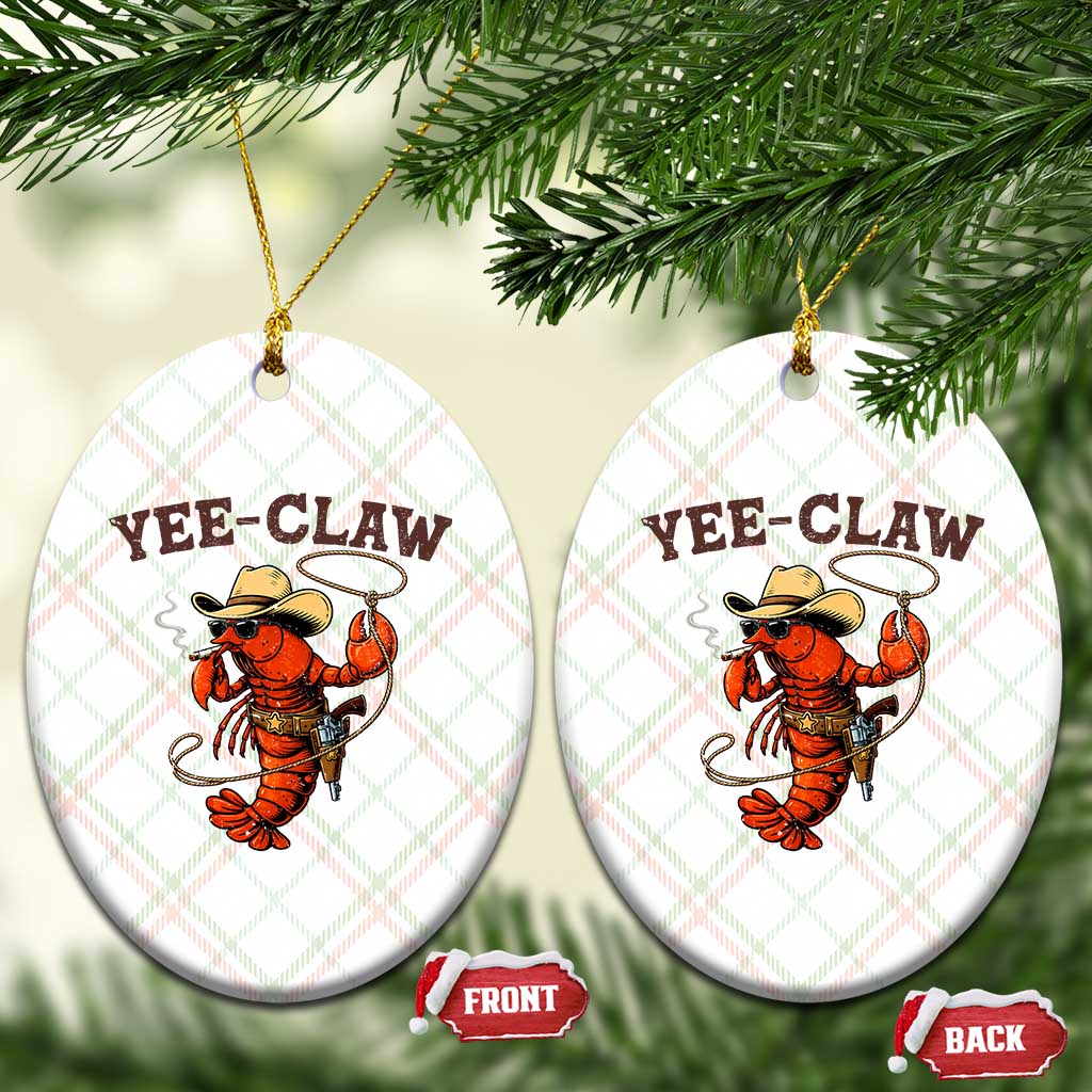 Yee Claw Southern Crawfish Ceramic Ornament Funny Seafood Party Graphic