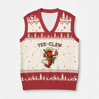Yee Claw Southern Crawfish V-Neck Knit Sweater Vest Funny Seafood Party Graphic