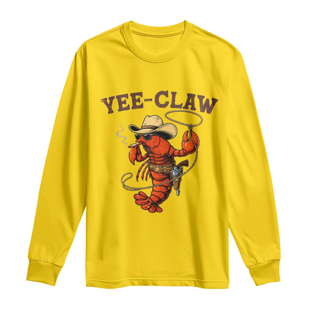 Yee Claw Southern Crawfish Long Sleeve Shirt Funny Seafood Party Graphic