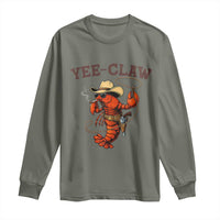 Yee Claw Southern Crawfish Long Sleeve Shirt Funny Seafood Party Graphic