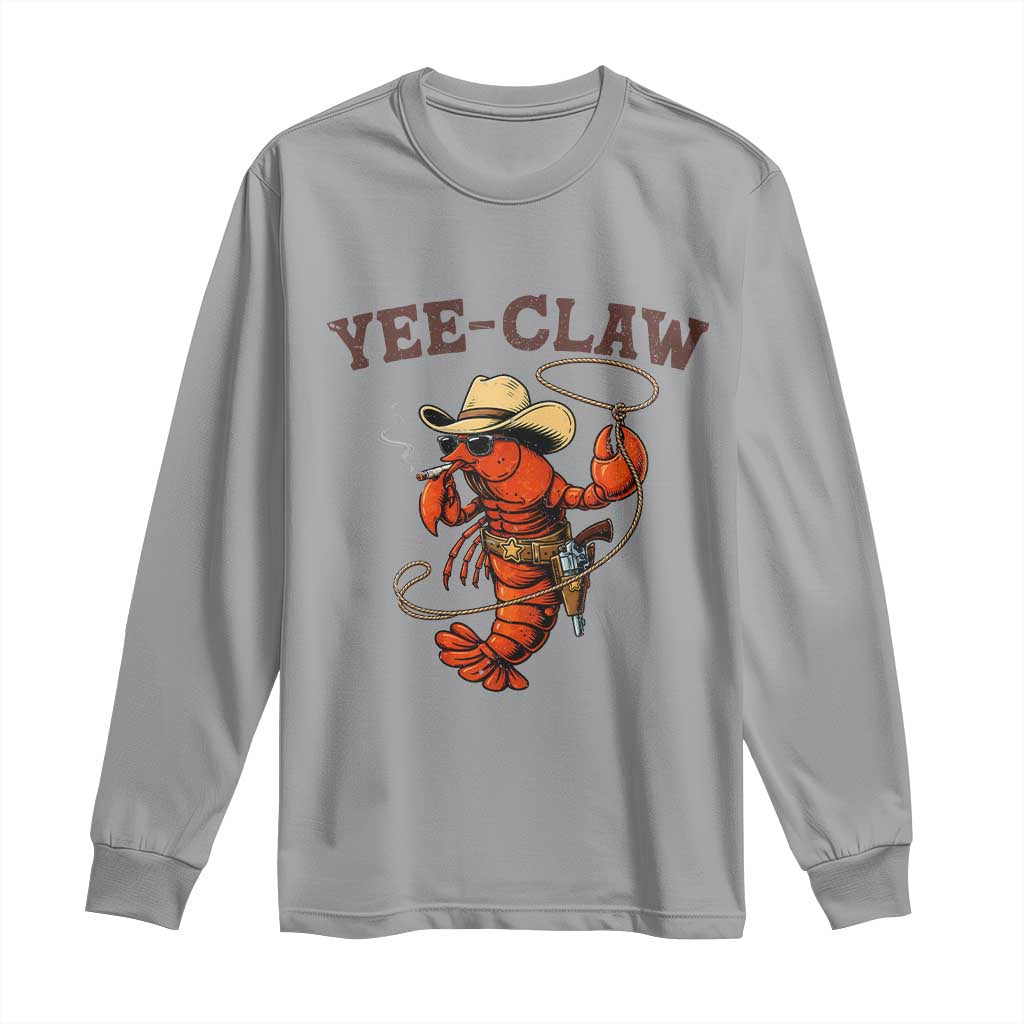 Yee Claw Southern Crawfish Long Sleeve Shirt Funny Seafood Party Graphic