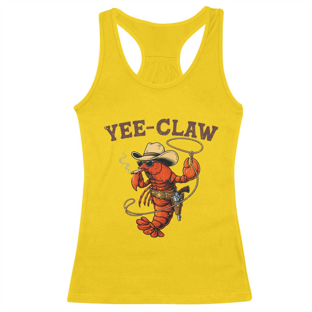 Yee Claw Southern Crawfish Racerback Tank Top Funny Seafood Party Graphic