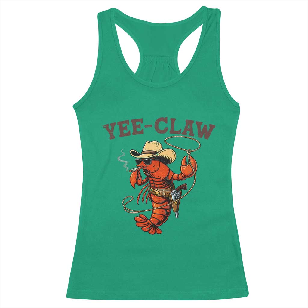 Yee Claw Southern Crawfish Racerback Tank Top Funny Seafood Party Graphic
