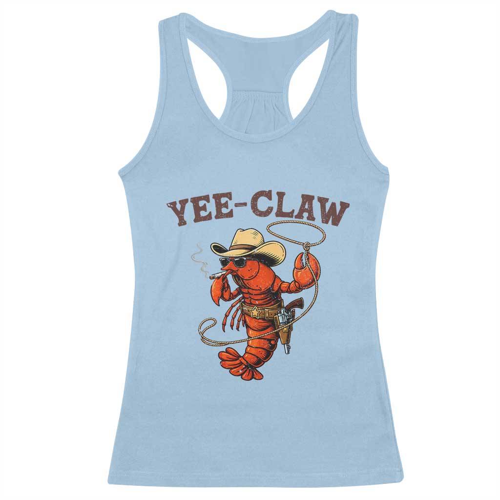 Yee Claw Southern Crawfish Racerback Tank Top Funny Seafood Party Graphic