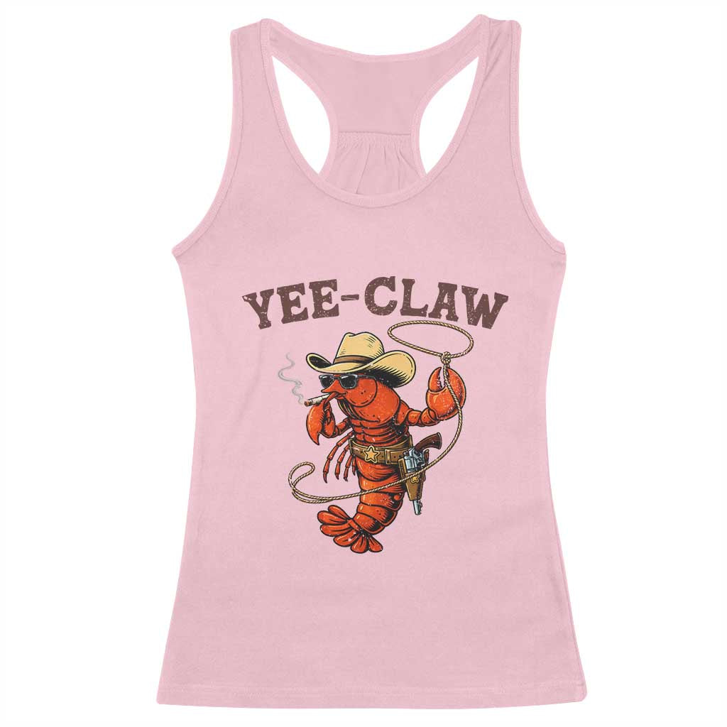 Yee Claw Southern Crawfish Racerback Tank Top Funny Seafood Party Graphic