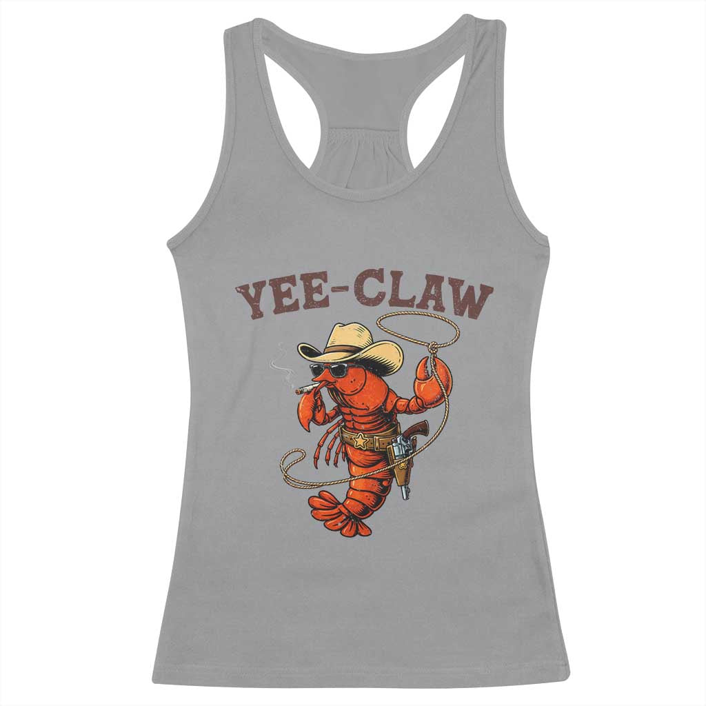 Yee Claw Southern Crawfish Racerback Tank Top Funny Seafood Party Graphic