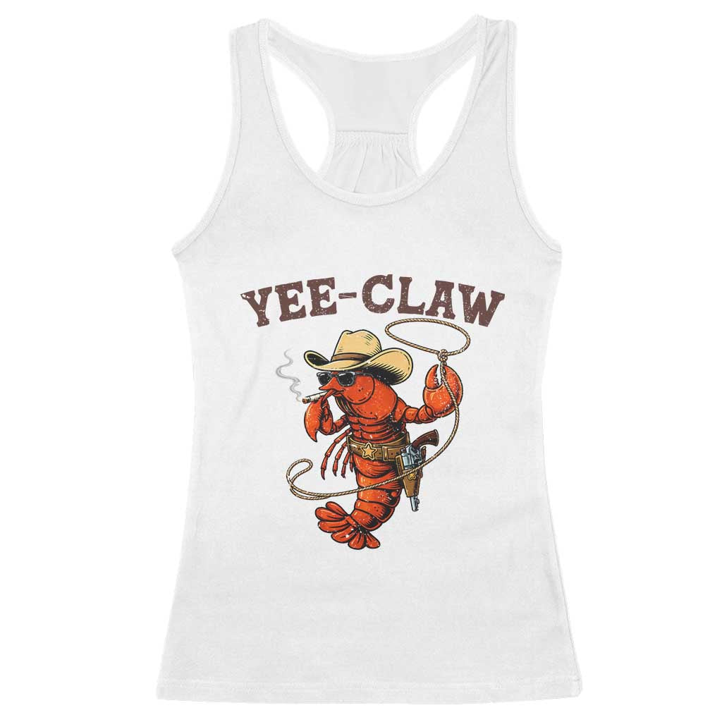 Yee Claw Southern Crawfish Racerback Tank Top Funny Seafood Party Graphic