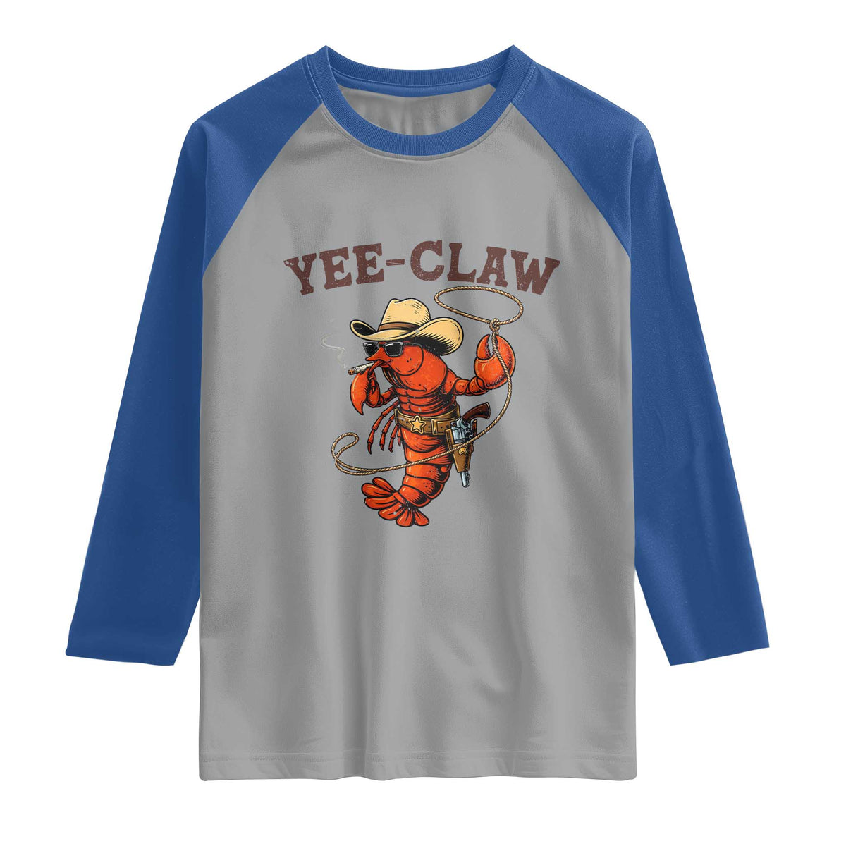 Yee Claw Southern Crawfish Raglan Shirt Funny Seafood Party Graphic