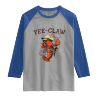 Yee Claw Southern Crawfish Raglan Shirt Funny Seafood Party Graphic