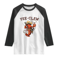 Yee Claw Southern Crawfish Raglan Shirt Funny Seafood Party Graphic