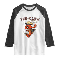 Yee Claw Southern Crawfish Raglan Shirt Funny Seafood Party Graphic