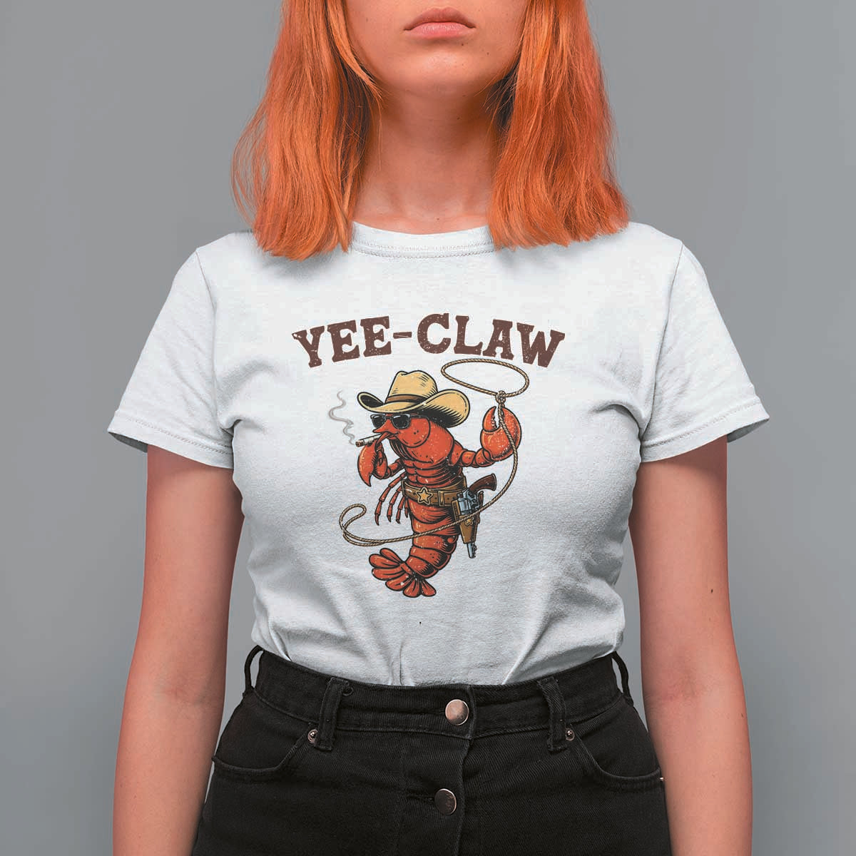 Yee Claw Southern Crawfish T Shirt For Women Funny Seafood Party Graphic