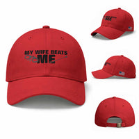 Funny Sarcastic Husband Baseball Cap My Wife Beats Me