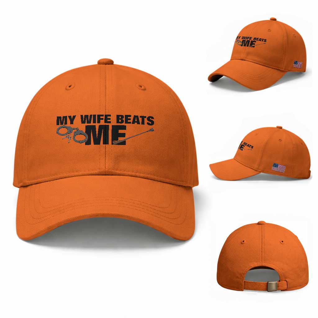 Funny Sarcastic Husband Baseball Cap My Wife Beats Me