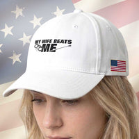 Funny Sarcastic Husband Baseball Cap My Wife Beats Me