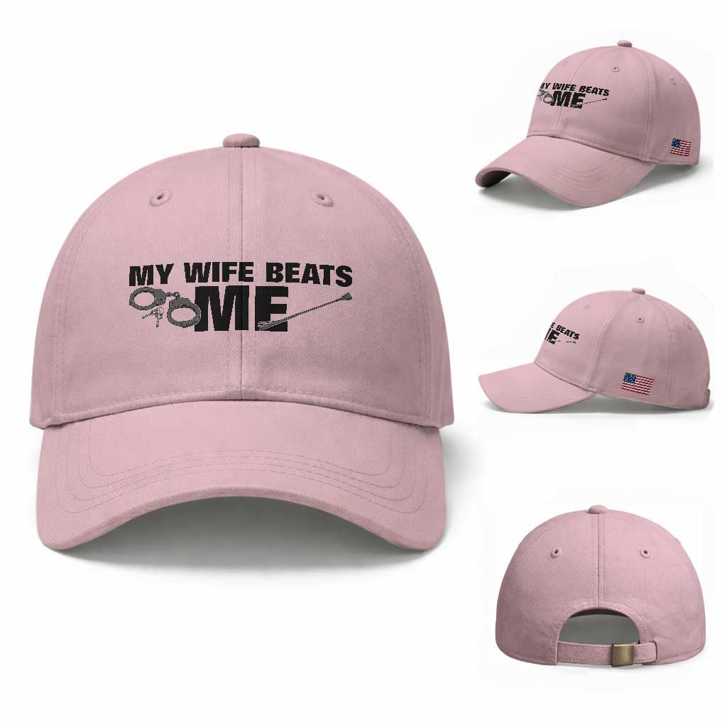 Funny Sarcastic Husband Baseball Cap My Wife Beats Me