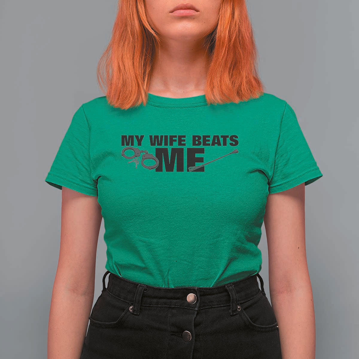 Funny Sarcastic Husband T Shirt For Women My Wife Beats Me