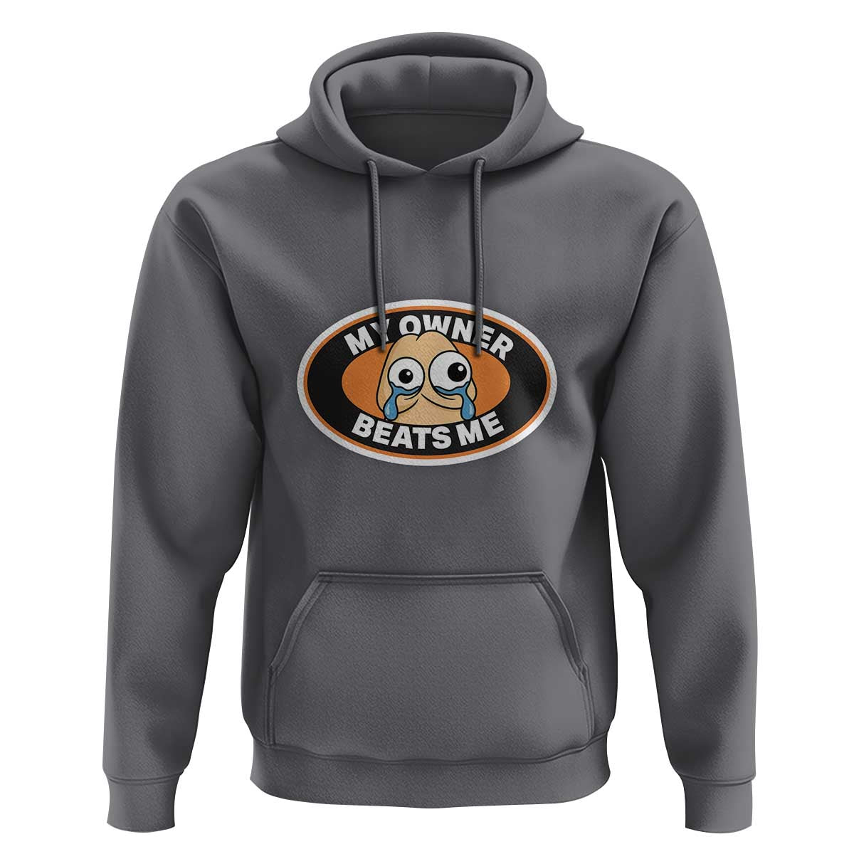 Humorous Dark Humor Hoodie My Owner Beats Me