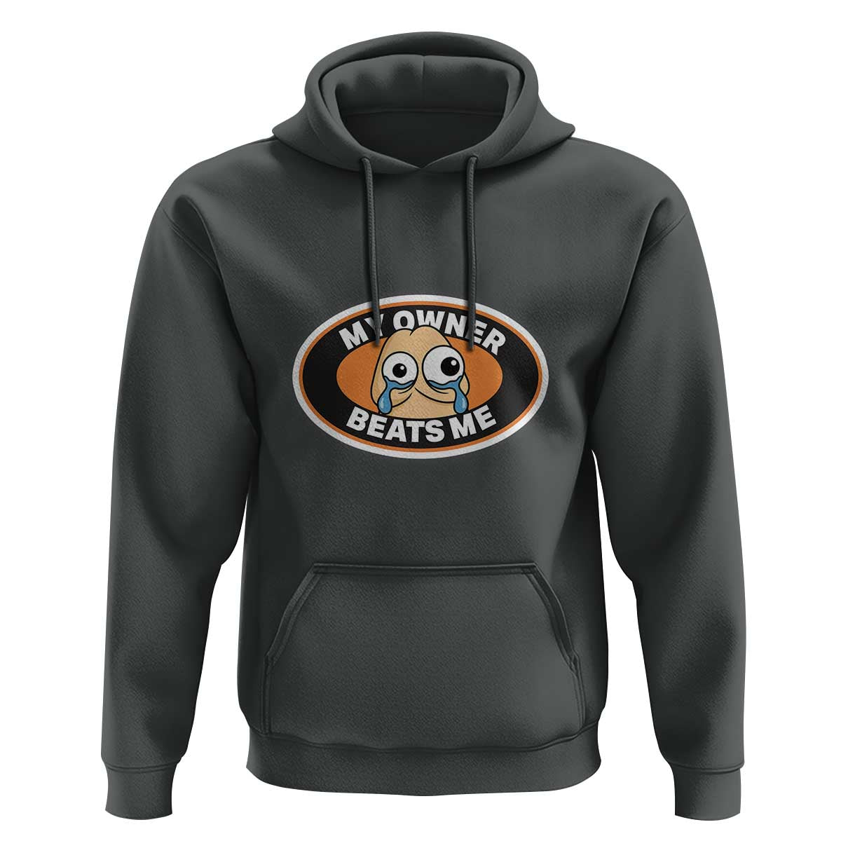 Humorous Dark Humor Hoodie My Owner Beats Me