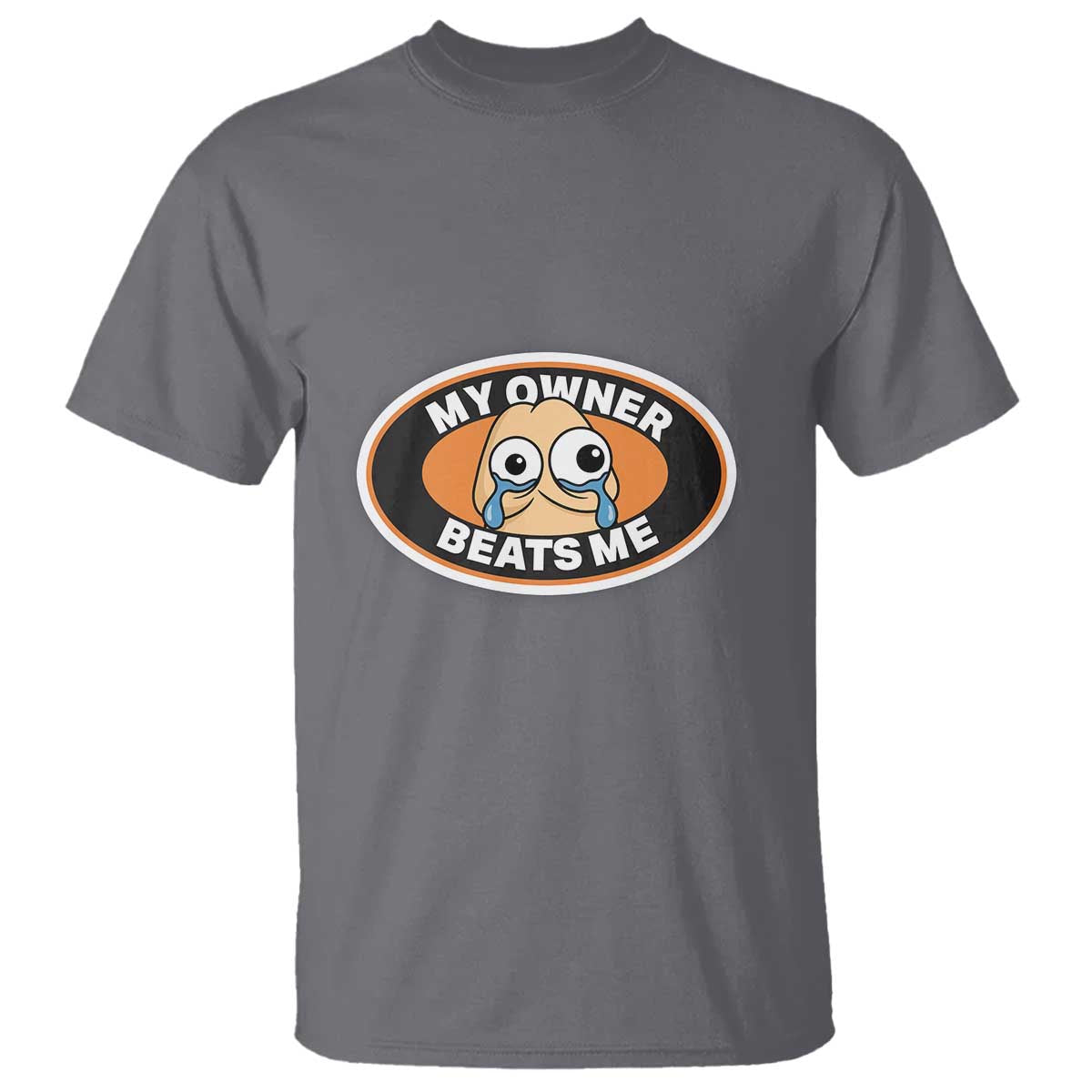 Humorous Dark Humor T Shirt My Owner Beats Me