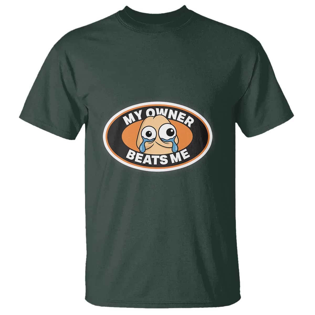 Humorous Dark Humor T Shirt My Owner Beats Me