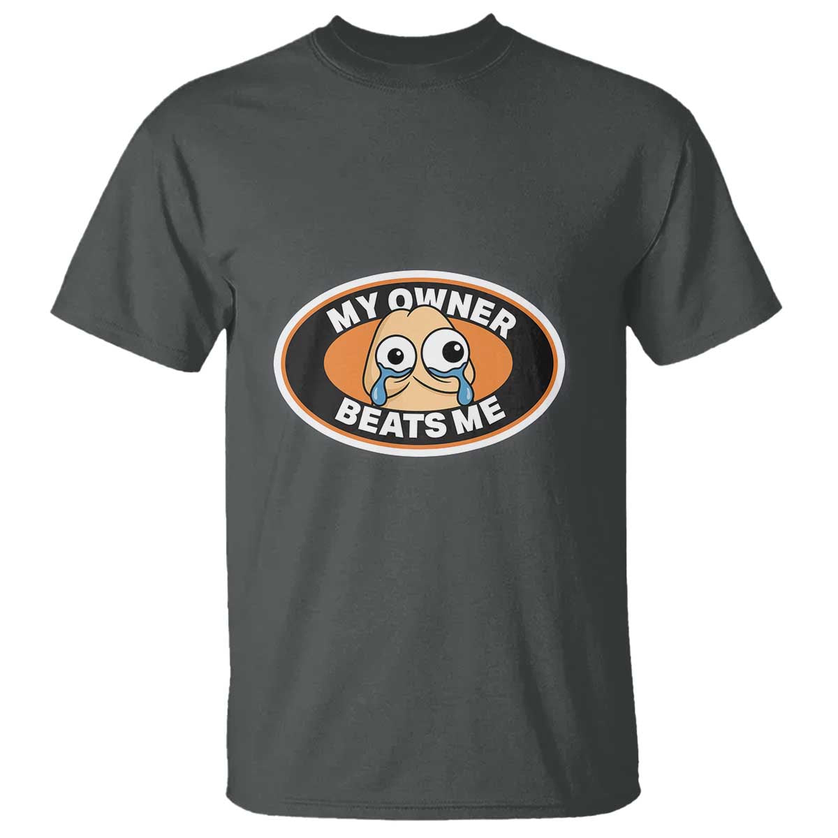Humorous Dark Humor T Shirt My Owner Beats Me