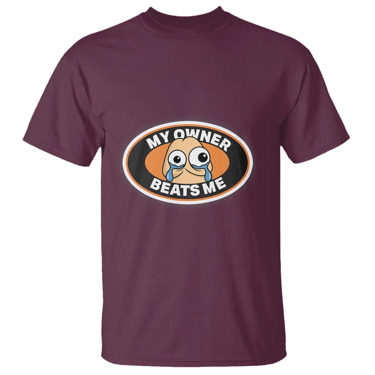 Humorous Dark Humor T Shirt My Owner Beats Me