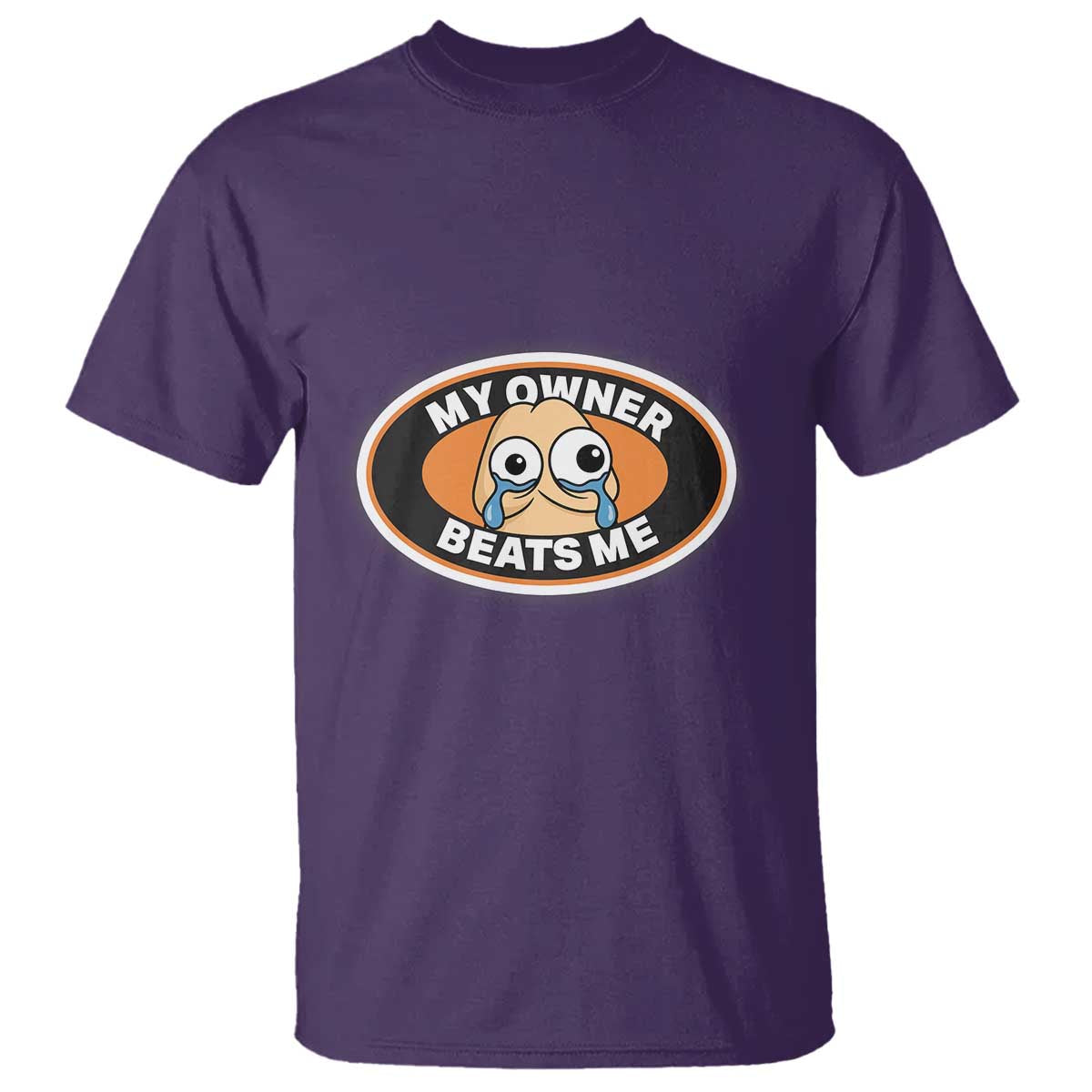 Humorous Dark Humor T Shirt My Owner Beats Me
