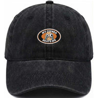 Humorous Dark Humor Washed Cotton Baseball Cap My Owner Beats Me