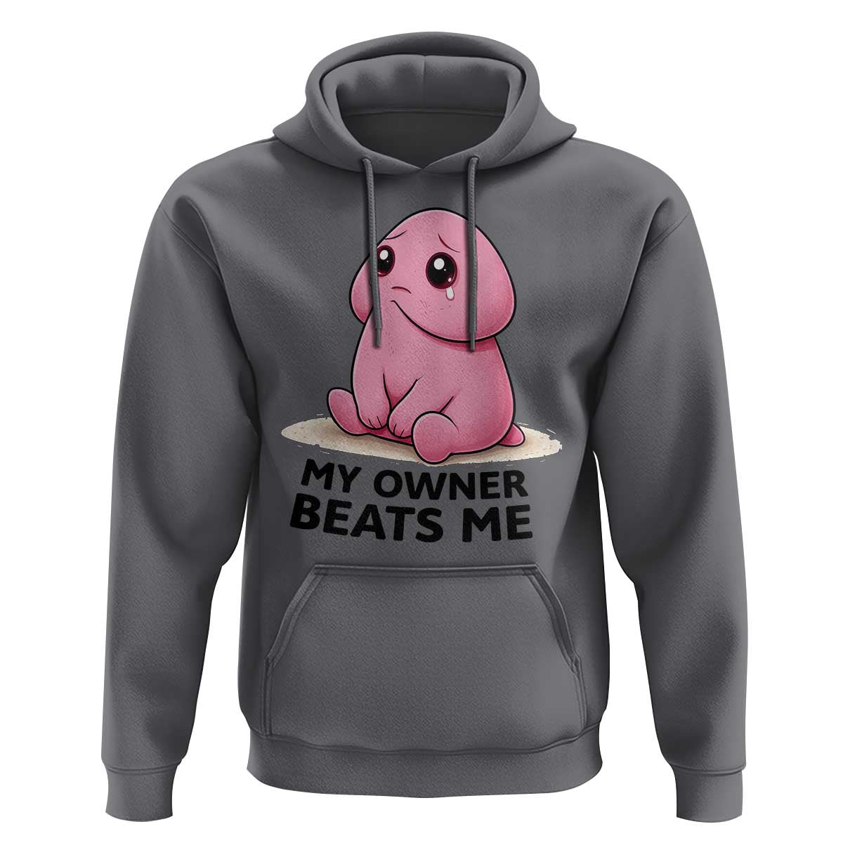 Funny Raunchy Meme My Owner Beats Me Hoodie Sarcastic Adult Gag Gift