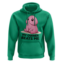 Funny Raunchy Meme My Owner Beats Me Hoodie Sarcastic Adult Gag Gift