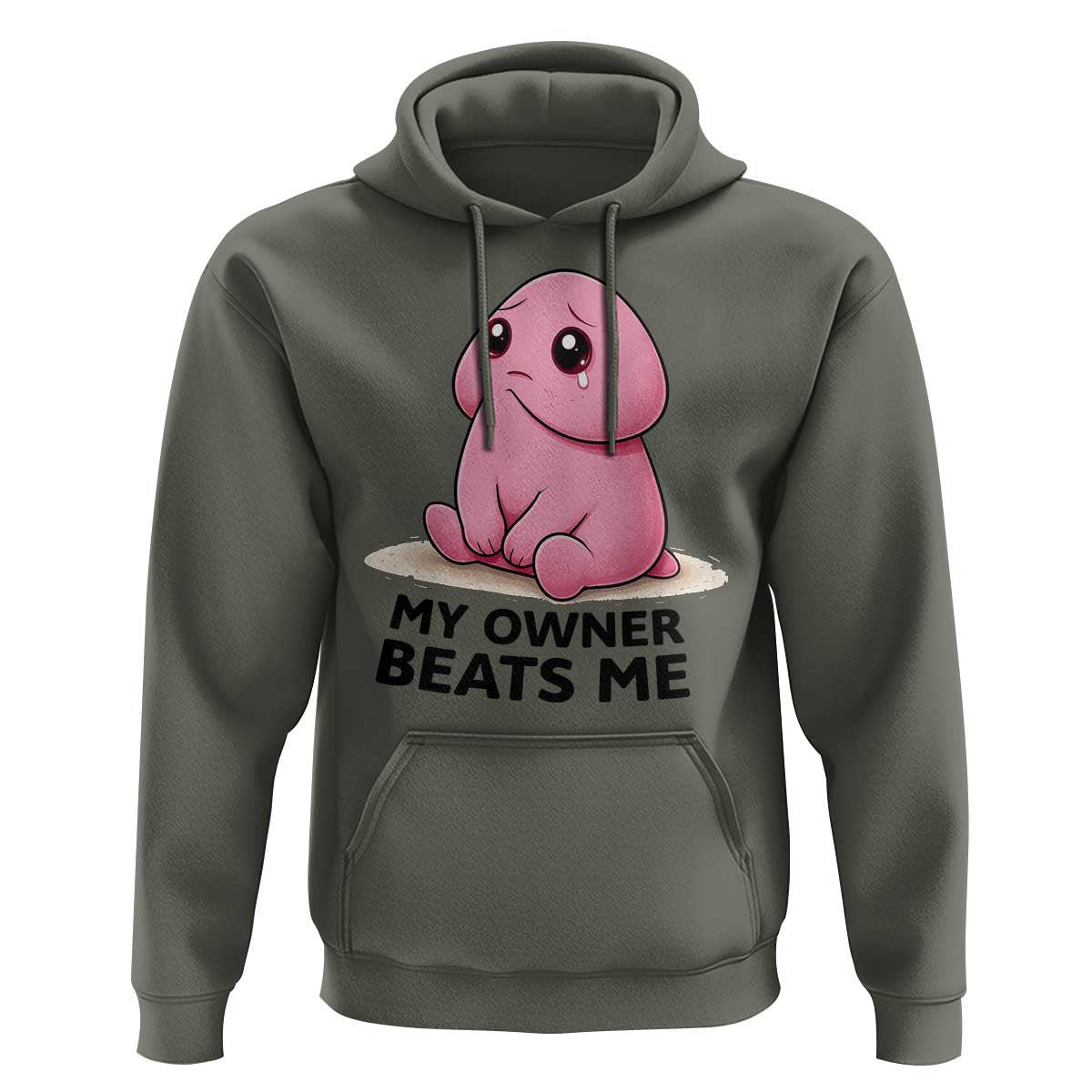 Funny Raunchy Meme My Owner Beats Me Hoodie Sarcastic Adult Gag Gift