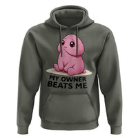 Funny Raunchy Meme My Owner Beats Me Hoodie Sarcastic Adult Gag Gift