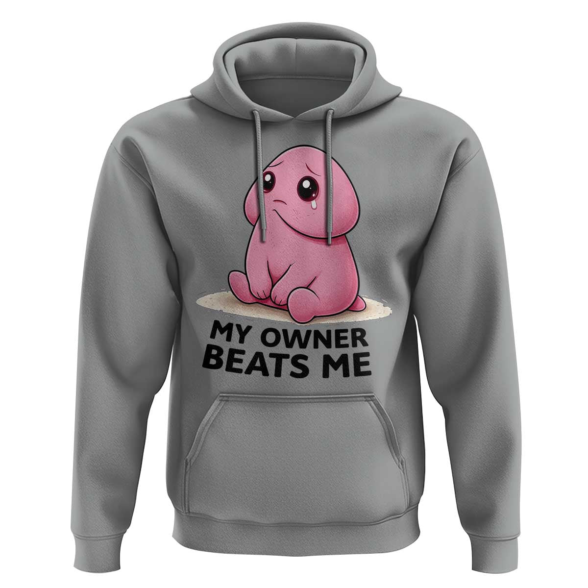 Funny Raunchy Meme My Owner Beats Me Hoodie Sarcastic Adult Gag Gift